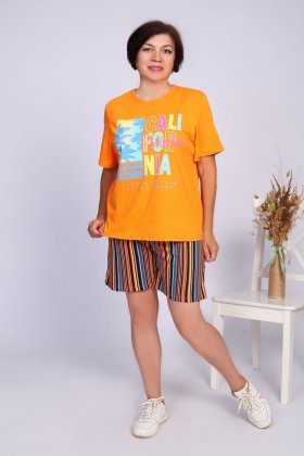 Пижама трикотажная Элида (оранжевая)