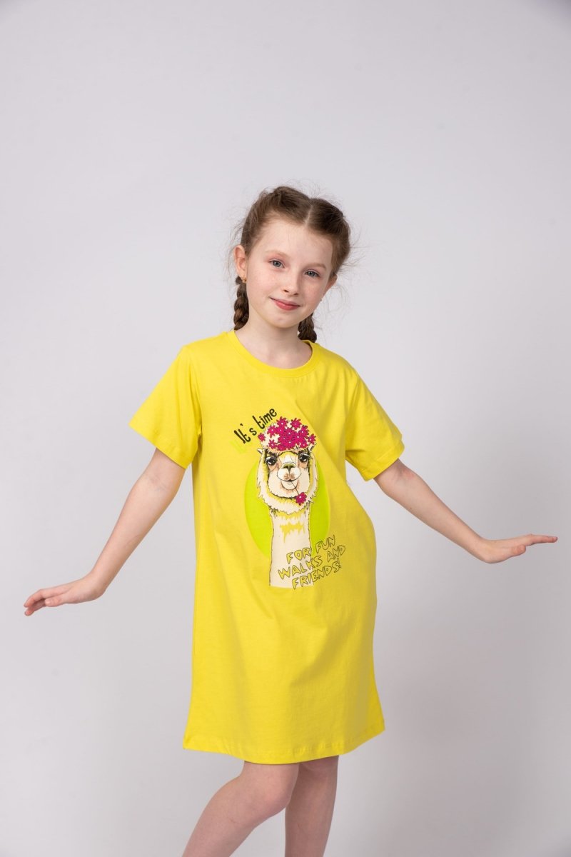 Платье детское Лама (желтое)