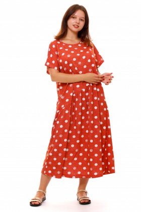 Платье трикотажное Кармела (красное)