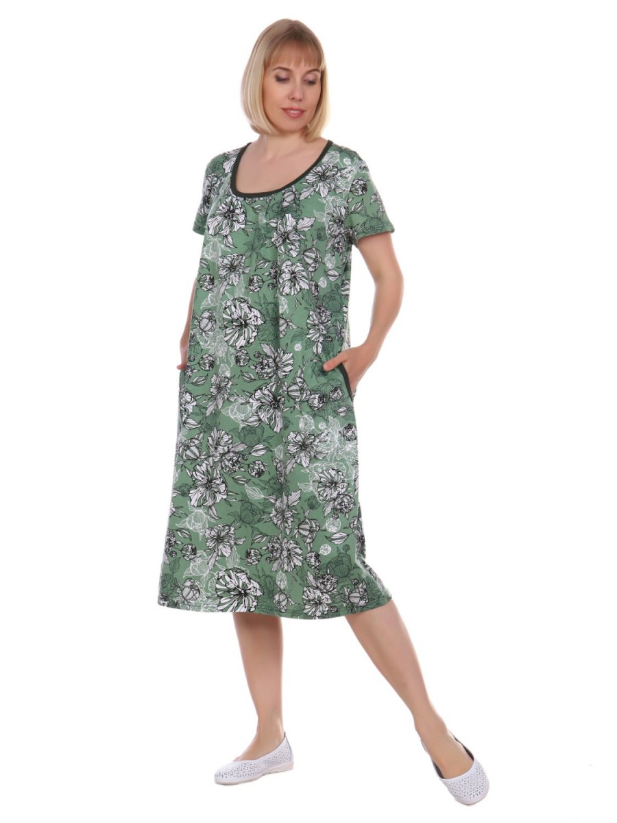 Платье трикотажное Сибила (зеленое)