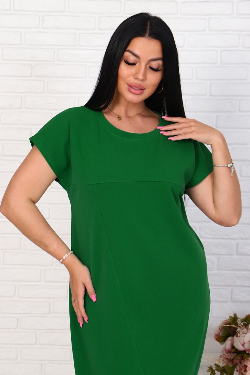 Платье креповое Тесси (зеленое)