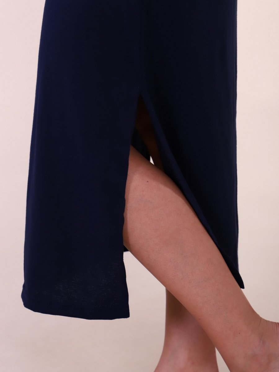 Платье трикотажное Интрига (темно-синее)