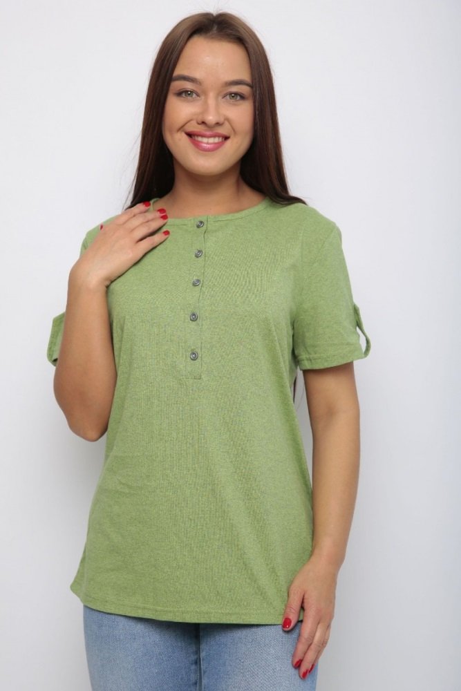 Блуза трикотажная Нола (зеленая)