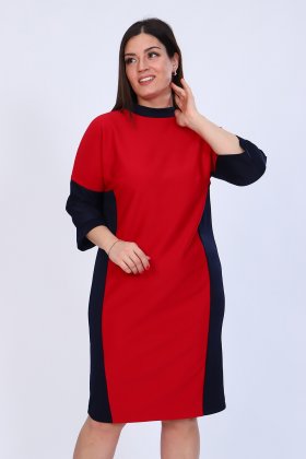 Платье трикотажное Гения (красно-синее)