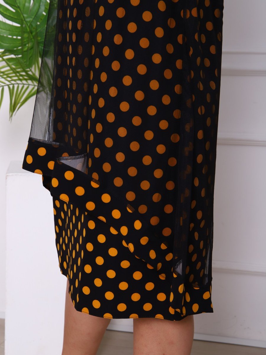 Платье женское Леонора (горчично-черное) зк