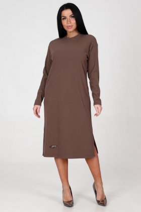Платье трикотажное Гарби (коричневое)