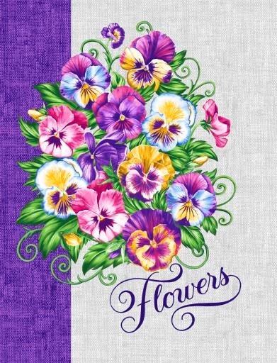 Полотенце из рогожки 50x63 Любимые цветы (вид 1) зк