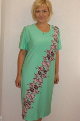 Платье трикотажное Фрида (зеленое)