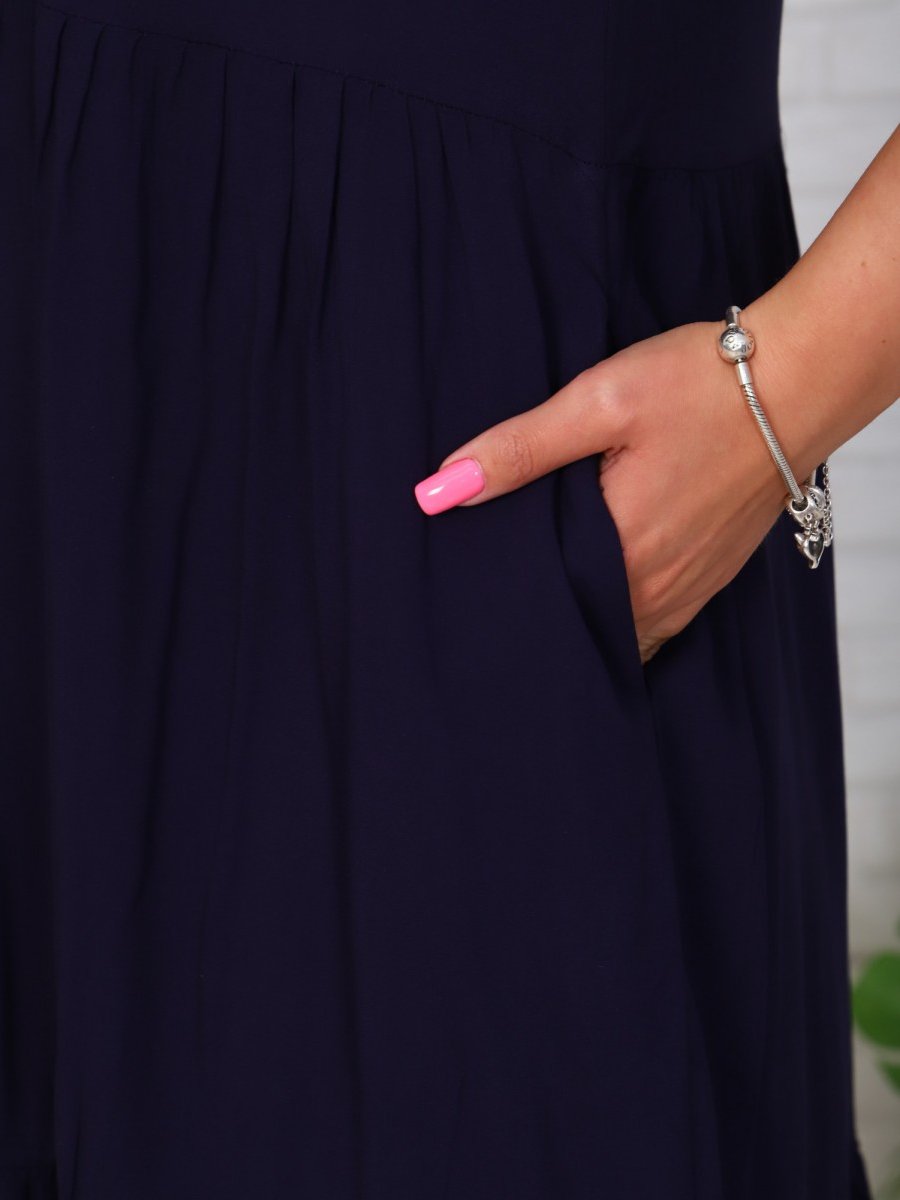 Платье штапельное Перузия (темно-синее)