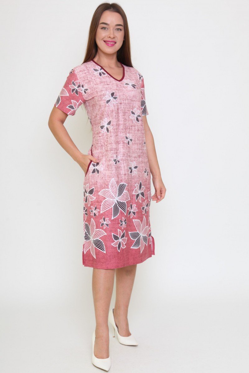 Платье трикотажное Марго (розовое)