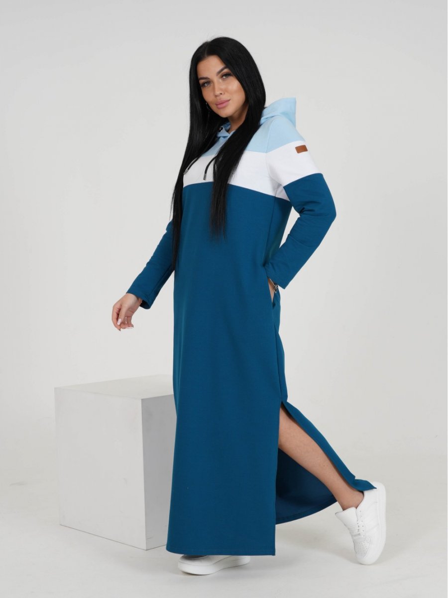 Платье трикотажное Хадижа (голубое)