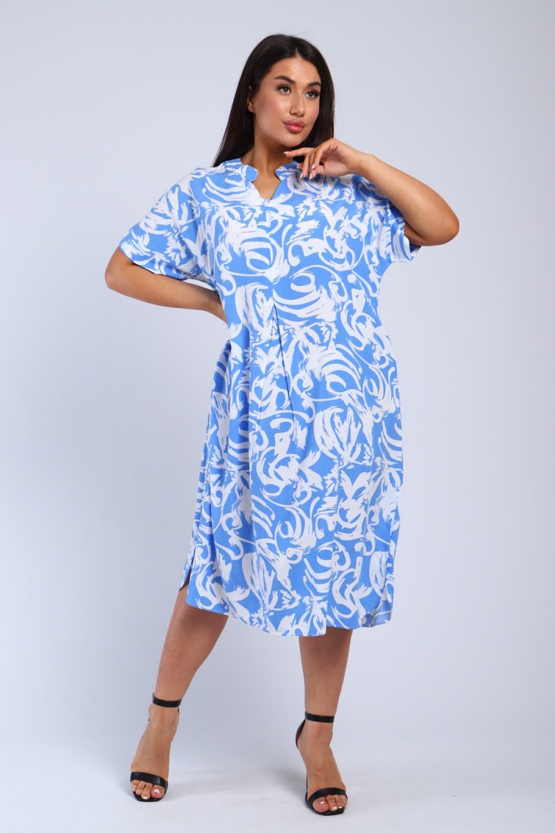 Платье штапельное Росалиа (голубое)