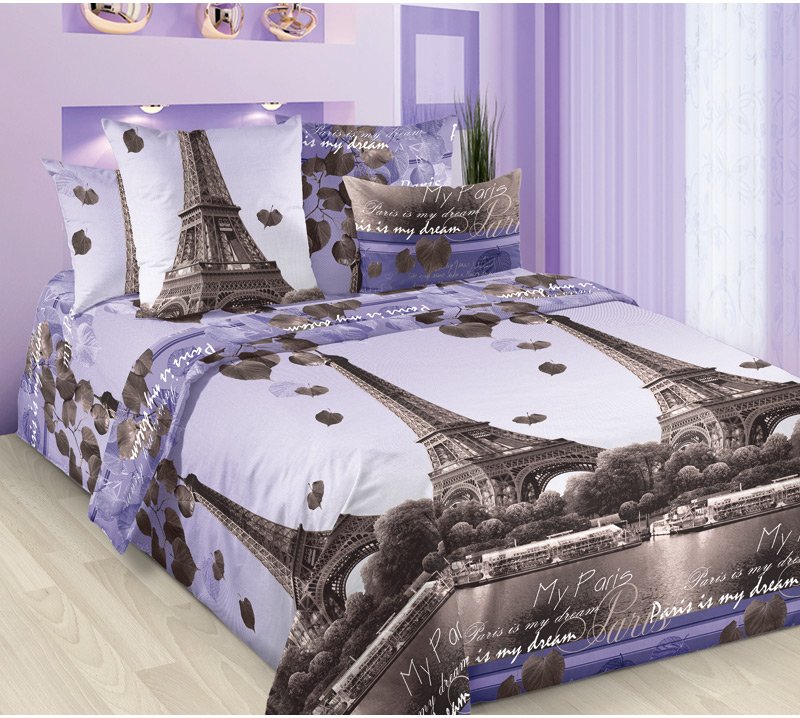Комплект из бязи 2-спальный Романтика Парижа
