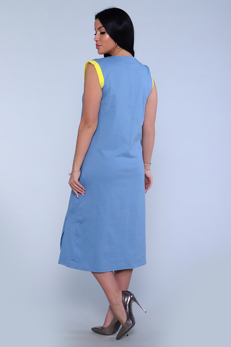 Платье трикотажное Эгги (голубое)