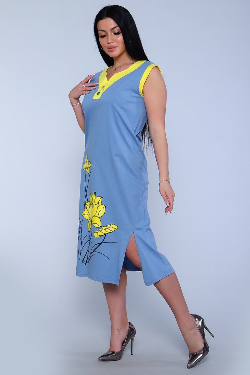 Платье трикотажное Эгги (голубое)