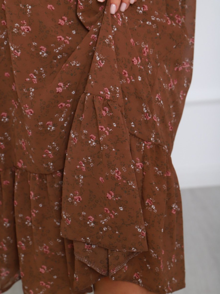 Платье шифоновое Бояна (коричневое)