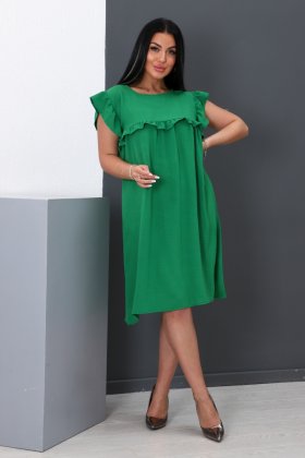 Платье трикотажное Уна (зеленое)