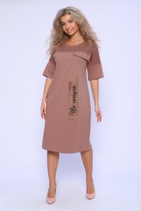 Платье трикотажное Ровелли (шоколадное)