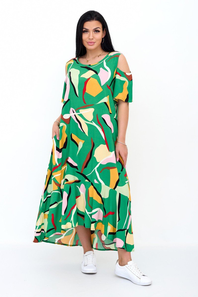 Платье трикотажное Эктей (зеленое)