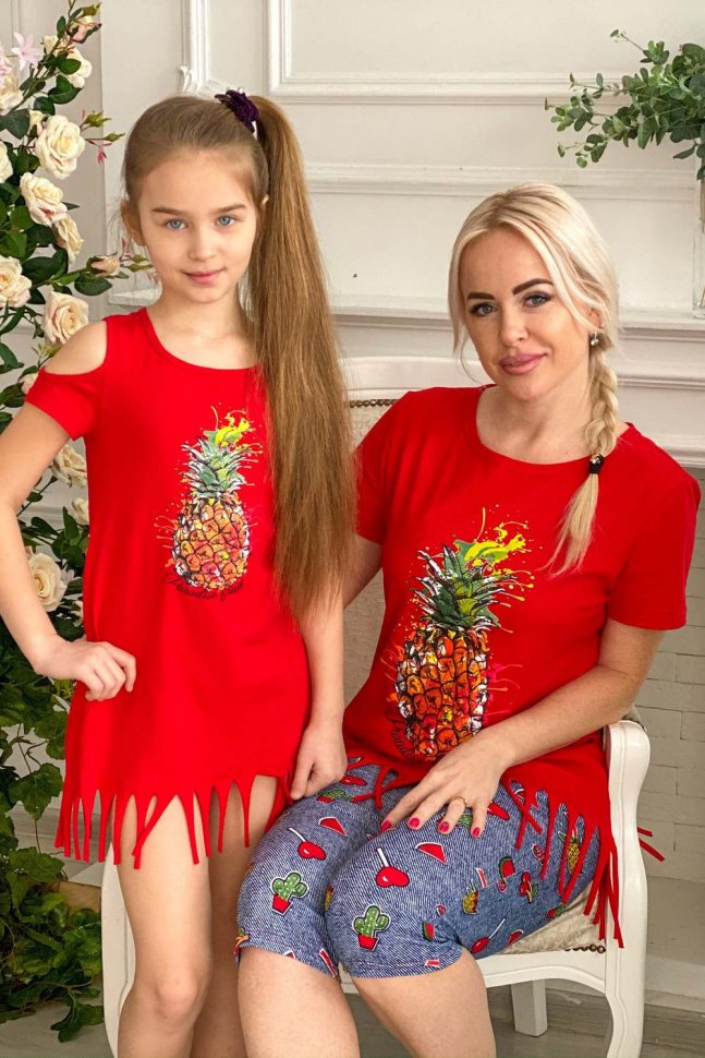 Платье детское Ананас (красное) от Инсантрик RU