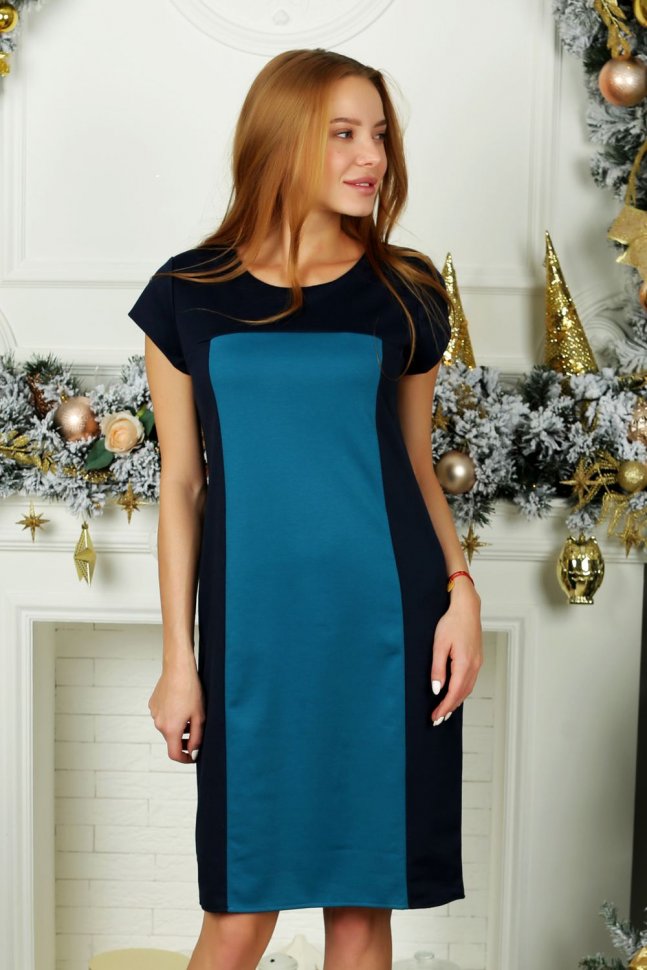 Платье трикотажное Удовольствие (синее) от Инсантрик RU