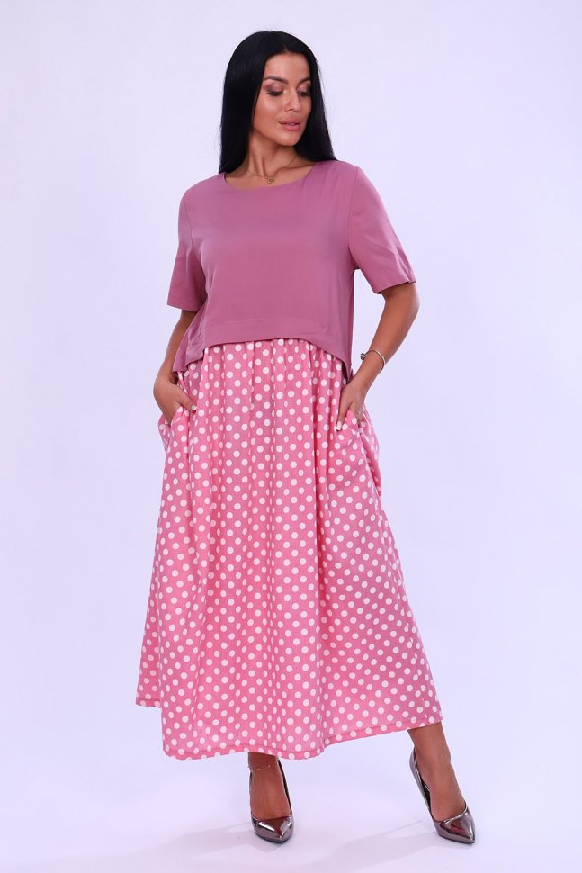 Платье штапельное Бегония (розовое)