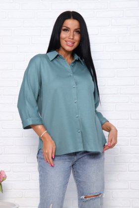 Рубашка трикотажная Диана (зеленая)