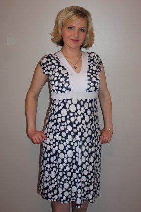Платье трикотажное Лора (сине-белое)