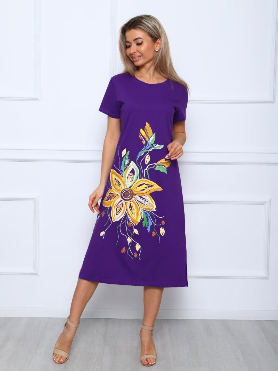 Платье трикотажное Малума (фиолетовое)