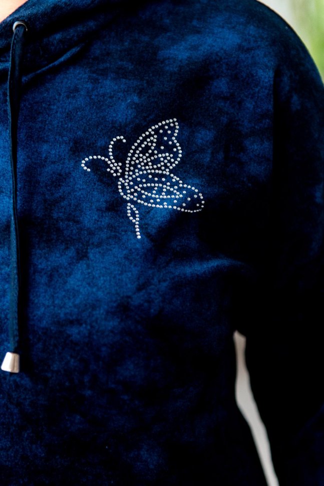 Халат велюровый Мадина (темно-синий) от Инсантрик RU