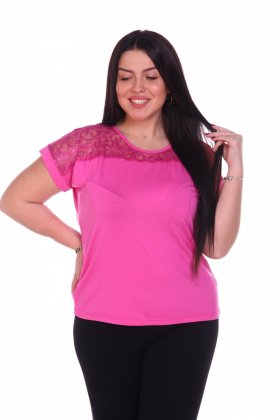 Блуза вискозная Евгения (розовая)