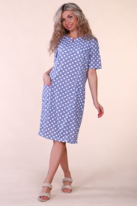 Платье трикотажное Апрелина (голубое)