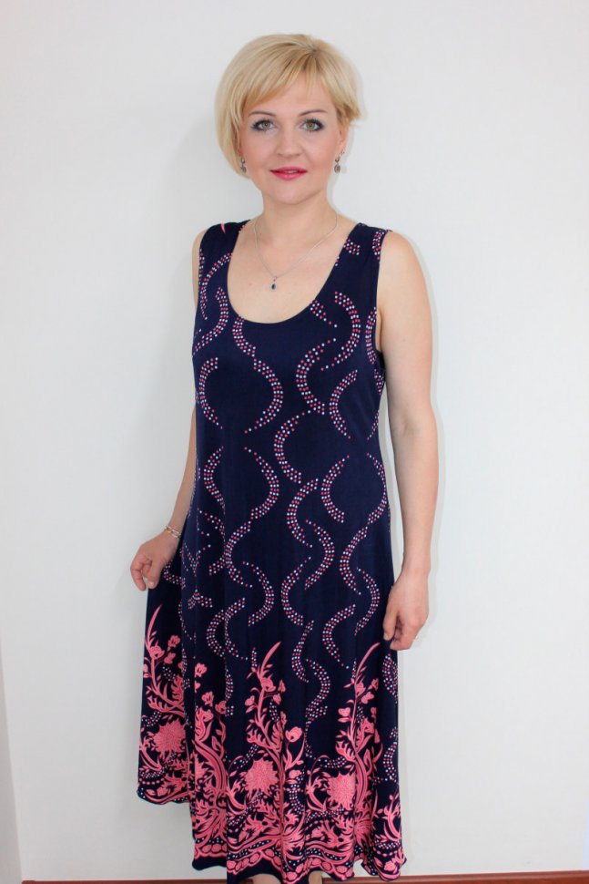 Платье трикотажное Либби (малиновые узоры) от Инсантрик RU