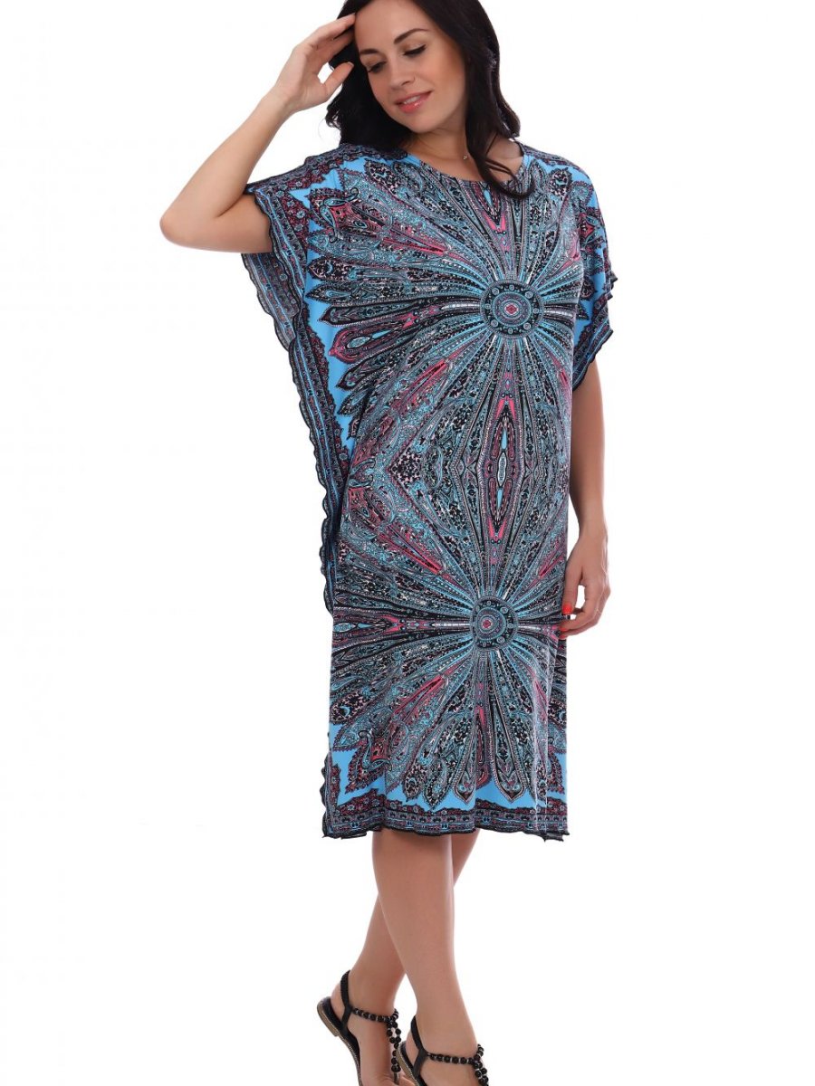 Платье трикотажное Восток (голубое)