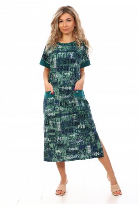 Платье трикотажное Женовева (зеленое)