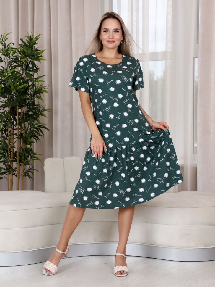 Платье трикотажное Витали (зеленое) рр