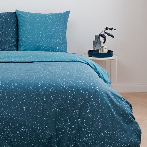 Комплект из поплина 1,5-спальный Звездное небо (синий)