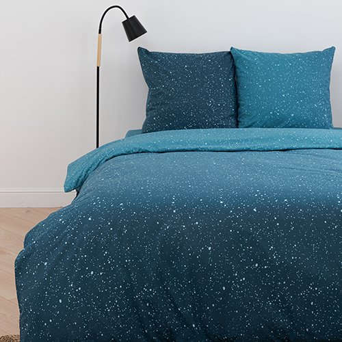 Комплект из поплина 1,5-спальный Звездное небо (синий)