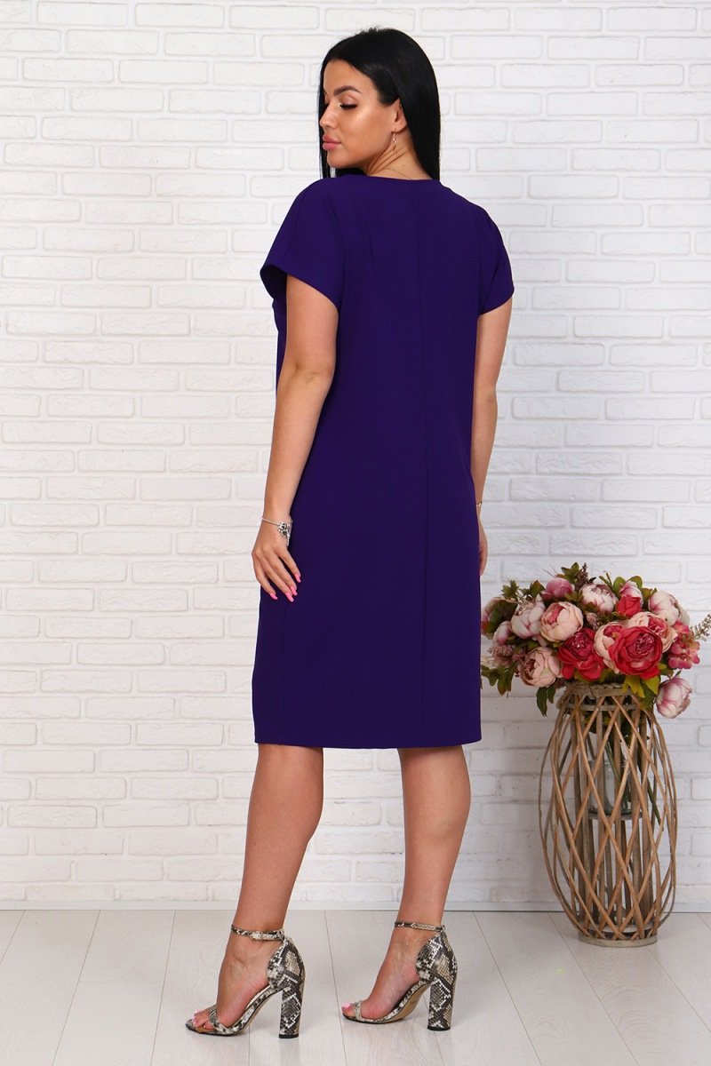 Платье креповое Тесси (фиолетовое)