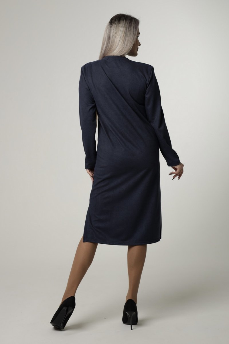 Платье замшевое Твил (темно-синее)
