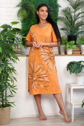 Платье трикотажное Тонни (оранжевое)
