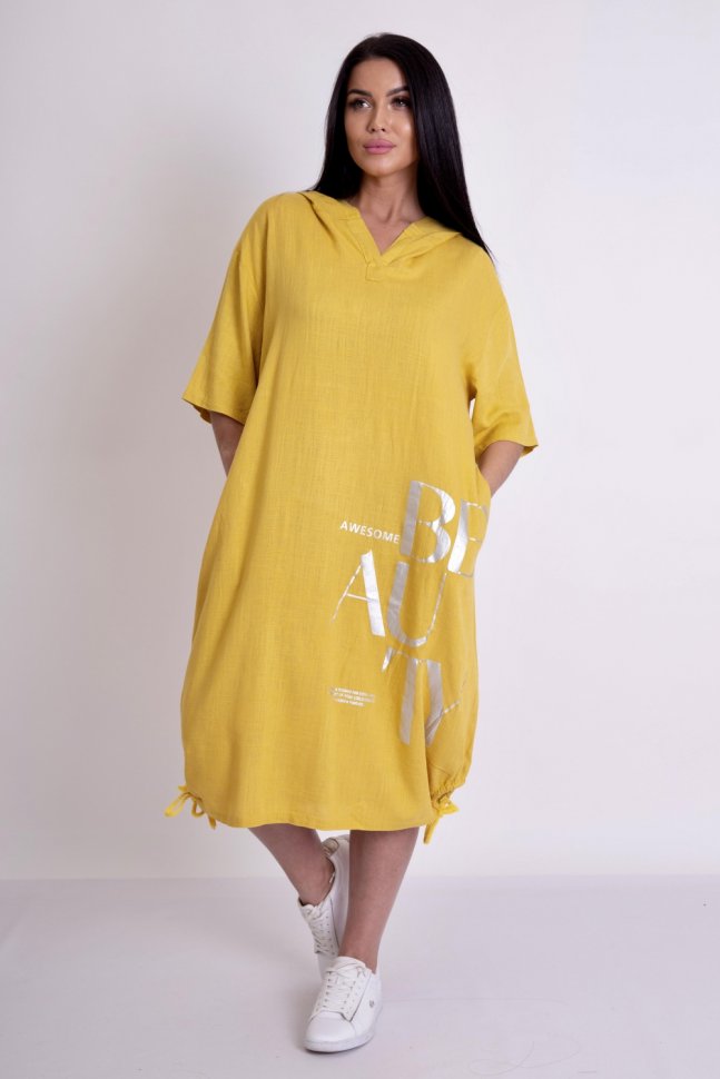 Платье-туника льняное Эсмира (желтое)