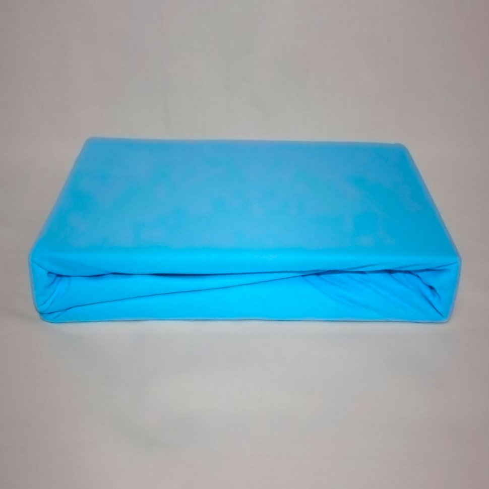Простынь на резинке трикотажная 180x200 (голубая) от Инсантрик RU