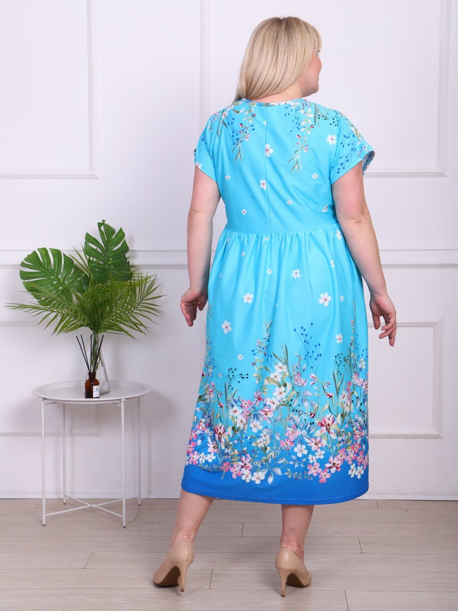 Платье трикотажное Эльза (голубое) от