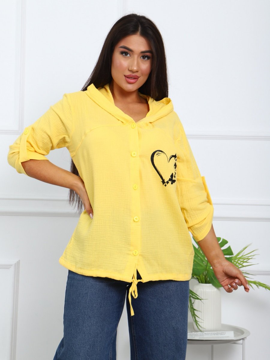 Рубашка трикотажная Сердце (желтая)