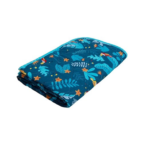 Одеяло-покрывало детское Тропические птички (синее)