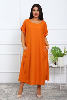 Платье трикотажное Терри (оранжевое)