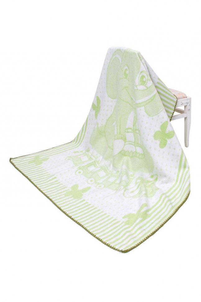 Одеяло хлопковое детское Слоник (зеленое) от Инсантрик RU