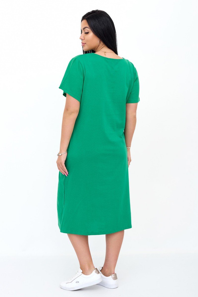 Платье льняное Элона (зеленое)