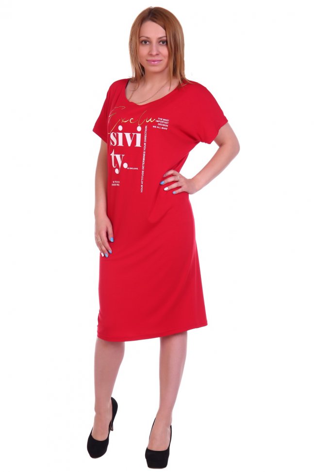 Платье вискозное Леонтия (красное) от Инсантрик RU